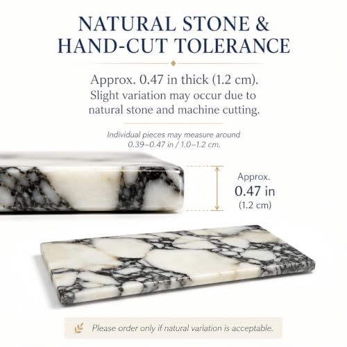 Calacatta Viola Marble Vanity Tray, 12 x 6 Inch | Natural marble for perfume, soap dispensers, jewelry, keys and candles; flat rimless 11.8 x 5.9 in tray, one piece included. - color: Slap 30x15cm