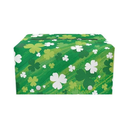 Clover Pu Leather Tissue Box Cover Modern Rectangular Tissue Box Tissue Box Cover Holder for Bathroom Living Room Bedroom Vanity Countertop Night Stands Office Desk - color: Clover
