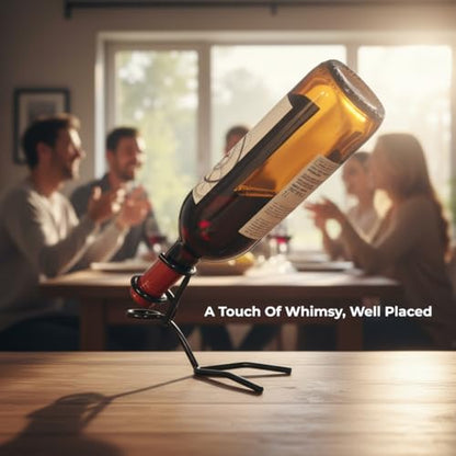 Fun 750ml Wine Bottle Stand, Metal Drinking Stickman Figure, Unique Wine Bottle Holder, Elegant Bottle Display