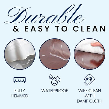 Broder Heavy Duty Clear Plastic Table Cover Protector Round 70 Inch – Waterproof, Oil Proof, Wipeable Vinyl Tablecloth Protector, Thick PVC, for Dining Room, Kitchen, Desk, Office, Everyday Use - size: 70" (Round)