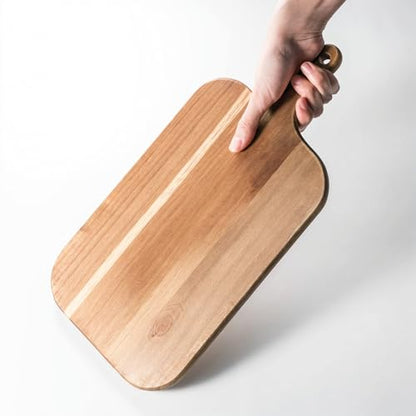 Linwnil Acacia Wood Cutting Board - Wooden Kitchen Cutting Board for Meat, Cheese, Bread, Vegetables & Fruits - Charcuterie Board & Cheese Serving Board with Handle (15"L x 7.5"W x 0.6"Th)
