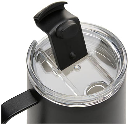 Simple Modern Voyager Signature Mug | Travel Coffee Tumbler with 360° Lid and Handle | Ceramic-Lined Insulated Stainless Steel Iced Cold Brew Cup | 12oz, Midnight Black - color: - Midnight Black