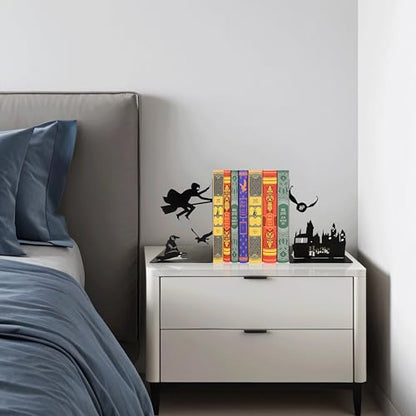 Black Magic Book Stopper Decorative Bookends for Bookshelf | Unique Gifts For Family Friends Kids, Study Room Home Office Decor