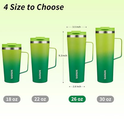 BJPKPK 26oz Insulated Tumbler with Handle, Lid & Straw, Stainless Steel | Double Wall Vacuum Insulated Coffee Travel Mug - Keeps Cold & Hot, BPA Free, Cupholder Fit for Office, Gym & Travel - color: Bamboo Grove, size: 26 Ounces