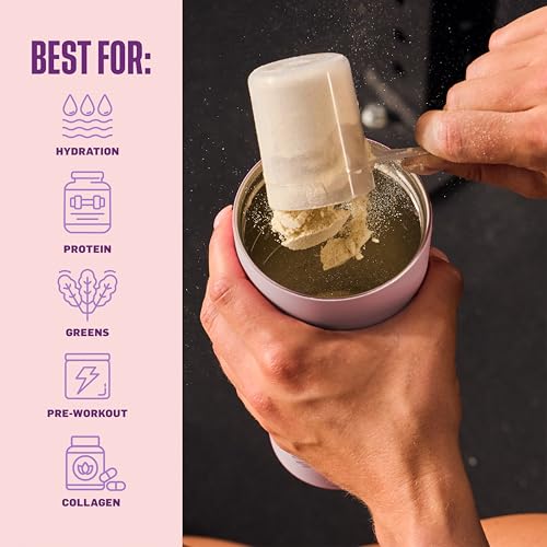 BlenderBottle Tumbler 2-in-1 Stainless Steel Shaker Cup 24 oz, Velvet Blush | Leak-Proof with Straw Removed | Blenderball Whisk Technology | Sip or Chug Spout | Protein | Greens | Hydration - color: Velvet Blush, size: 24 Ounces