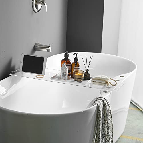 Bathtub Tray Over Bathtub Racks Bath Caddy for The Elegant Tub Bathroom Caddy fits All bathtubs - color: Transparent