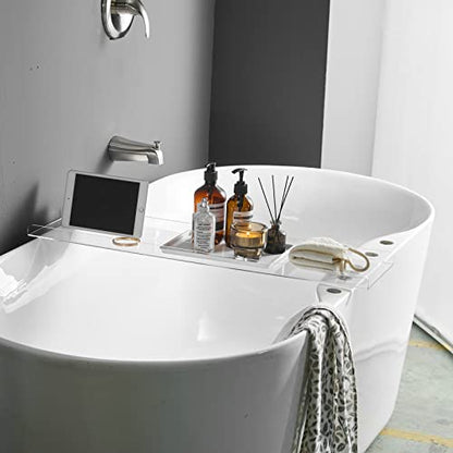 Bathtub Tray Over Bathtub Racks Bath Caddy for The Elegant Tub Bathroom Caddy fits All bathtubs - color: Transparent