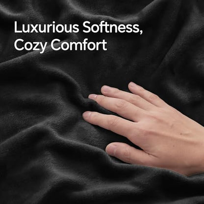 BEDELITE Flannel King Size Pillow Cases Set of 2, Black, 20x36 Inches | Super Cozy Fuzzy Velvet Pillow Shams with Zipper Closure, Soft Fleece Pillowcases for Bedroom, Sofa, Couch, All-Season Use - color: Black, size: 36" x 20" (Pack of 2)