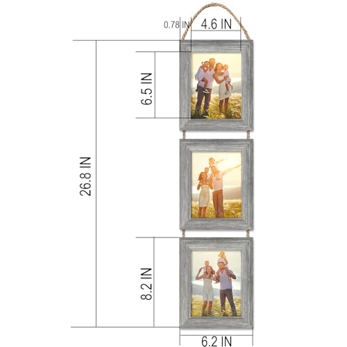5x7 Wall Hanging Picture Frames Collage with 3 Opening Frames Grey 2 Pack - color: Grey, size: 5x7- 2 Pack