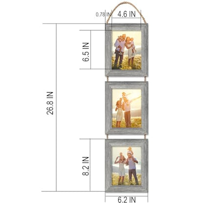 5x7 Wall Hanging Picture Frames Collage with 3 Opening Frames Grey 2 Pack - color: Grey, size: 5x7- 2 Pack