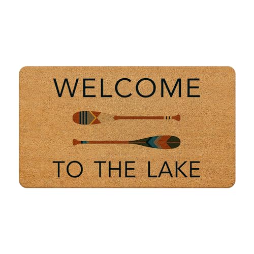 Nogrit Lake House Decor Coir Doormat, Welcome to the Lake Paddle Door Mat Outdoor, Lake House Welcome Mats Outdoor, Lake House Decor for the Home, 17x30 - color: Coir Doormat - 3
