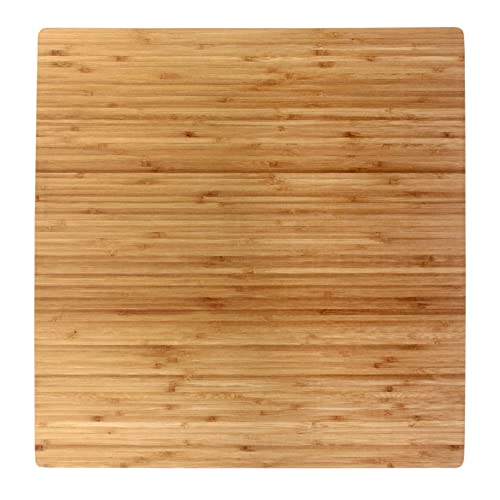 BambooMN Bamboo Burner Cover Cutting Board, 3-Ply, Large, Square - Grooved/Flat (20"x20"x0.75") - 2 Pieces - size: 20" x 20" (3-Ply)