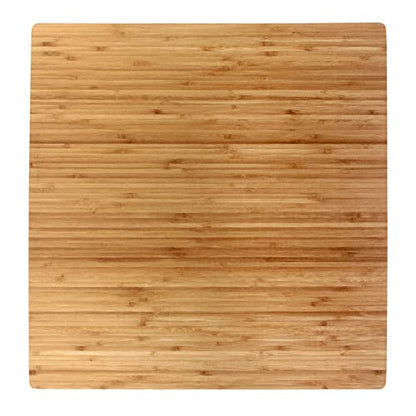 BambooMN Bamboo Burner Cover Cutting Board, 3-Ply, Large, Square - Grooved/Flat (20"x20"x0.75") - 2 Pieces - size: 20" x 20" (3-Ply)