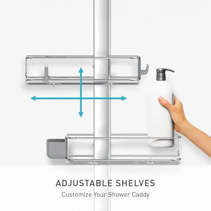 simplehuman Adjustable Shower Caddy, Stainless Steel and Anodized Aluminum - style: Medium