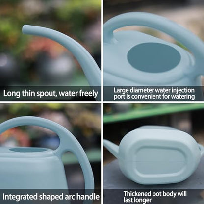 1 Gallon Watering Can Indoor Plants, 2026 Long Spout Large Capacity Modern Plastic Watering Can with Ergonomic Handle,Outdoor Watering Can for Flower Plants House Bonsai Garden Patio Office - color: Gray