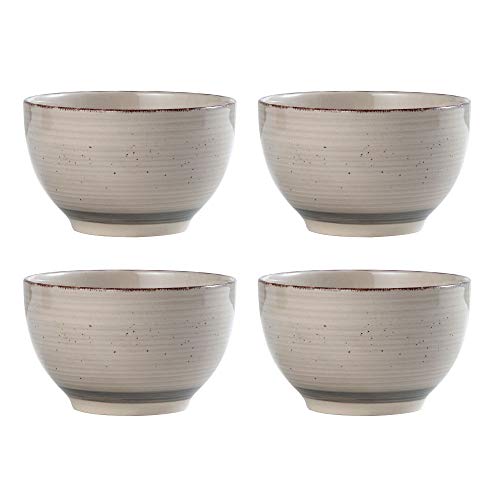 Pfaltzgraff Sadie 16-Piece Cream Dinnerware Set, Service for 4, Durable Stoneware Plates and Bowls with Classic Design, Microwave and Dishwasher Safe - color: Cream