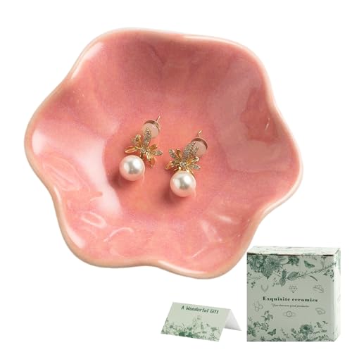 BEUNAIZER Jewelry Dish Tray, Ring Dish, Ceramic Trinket Tray, Key Bowl | Color box packing makes it more gift-ready for birthdays, holidays, friends, sisters, daughters, mothers or daily use. - color: dusty pink