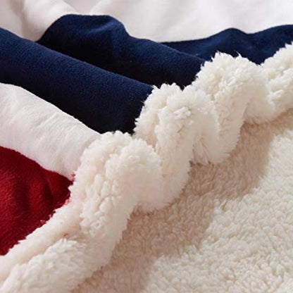 Flannel Sherpa Throw 60'' x 50'' Union Jack Fleece Blanket Soft Comfy Flannel Blanket Throws for Bed/Couch/Sofa/Office/Camping - color: B-union Jack, size: 50''x60''