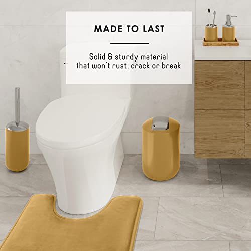 Clara Clark Bathroom Set – Bathroom Sets with Shower Curtain and Rugs, Soft Bathroom Rugs Non Slip, 23PC Gold Bathroom Accessories Set Complete with Bath Rugs, Shower Curtain Set with Liner and Hooks - color: Gold, size: Complete Set + Bath Rugs