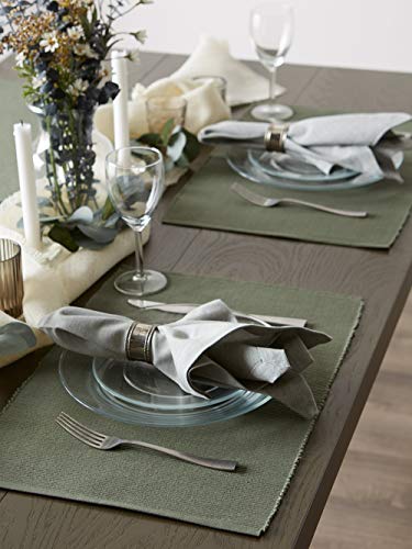 DII Basic Everyday Ribbed Tabletop 100% Cotton, Placemat Set, 13x19, Artichoke, 6 Piece - color: Artichoke, size: 13x19"