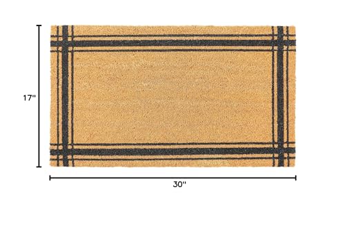 KAF Home Coir Doormat, Heavy-Duty, Weather Resistant, Non-Slip PVC Backing, 17 by 30 Inches, Black - color: Black