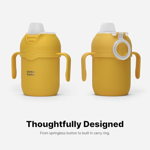 Comotomo Toddler Tumbler 8oz Insulated Sippy Cup with Silicone Straw and Spout, Yellow (Yellow) - color: Yellow