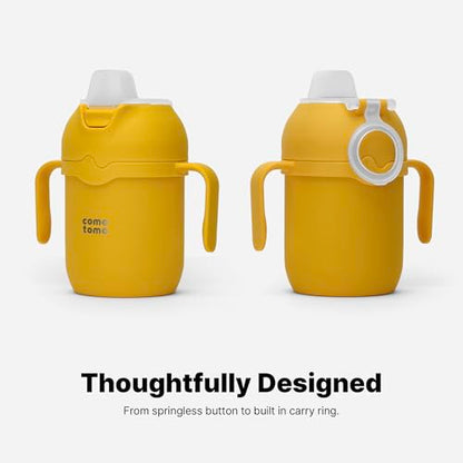 Comotomo Toddler Tumbler 8oz Insulated Sippy Cup with Silicone Straw and Spout, Yellow (Yellow) - color: Yellow