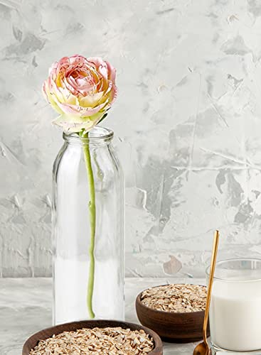 Serene Spaces Living Set of 6 Clear Glass Bud Vases – Ideal for Centerpieces at Weddings and Events – 6.25” Tall & 2” Diameter – Elegant Flower Vases for Home Decor - size: Set of 6