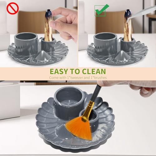 Palo Santo Sticks Holder, 4 in 1 Incense and Candle Holder Black | 4 in 1 Incense and Candle Holder for Ash Catcher Tray for Meditation Yoga Room - color: Black