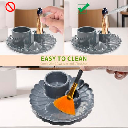 Palo Santo Sticks Holder, 4 in 1 Incense and Candle Holder Black | 4 in 1 Incense and Candle Holder for Ash Catcher Tray for Meditation Yoga Room - color: Black