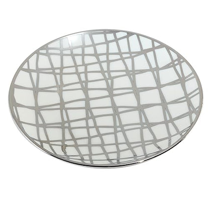 Certified International Matrix Silver Plated 6" Luncheion/Canape Plates Set of 6 Assorted Designs