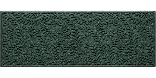 WaterHog Boxwood Front Door Mat Indoor Outdoor Entrance, All-Weather Mats | Heavy Duty Outdoor Doormats, Non-Slip Rubber Backing, Dirt & Moisture Trapper, Low Profile, Made in USA, 22"x59", Evergreen - color: Evergreen, size: Runner 22"x59" (2’x5’)