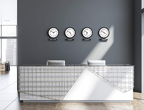 Bernhard Products Black Wall Clocks, 2 Pack Silent Non Ticking 10 Inch Quality Quartz Battery Operated Round Easy to Read Home/Office/School Clock - color: Black, size: 10 Inch - 2 Clocks