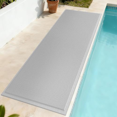 Front Door Mat 24''x71'', Drainage Heavy Duty Dirt Trapping Non-Slip Doormats, Outdoor Rubber Floor Mats, Restaurant Commercial Kitchen Industral Pool Entrance Bar Wet Area, Grey - color: Grey, size: 24''x71''