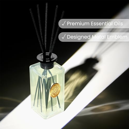 M&SENSE 10.14 oz Large Reed Diffuser Set | Jasmine Garland Scent Oil Diffuser with Sticks | Hotel Collection Non-Toxic Essential Oil |for Bedroom Bathroom Living Room - color: Jasmine Garland, size: 300ml