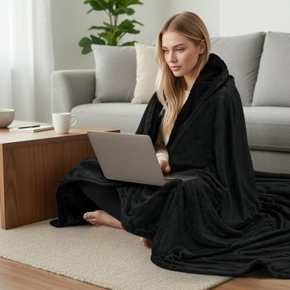 Utopia Bedding Reversible Plush Sherpa Blanket King Size Black, 90x102 Inch | Soft, Warm, Fleece, Bed, Sofa, Couch, Camping, Travel, Cozy, All Season - color: Black, size: King (90x102 Inch)