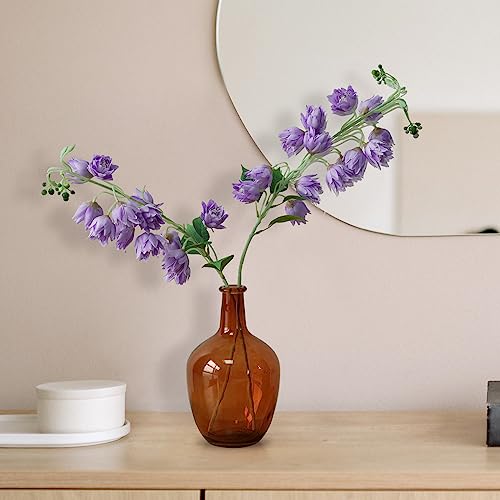 Bfttlity Amber Glass Vase for Centerpieces Table Home Room Decor, S | 10" Tall Clear Vase for Branches, Floor Brown Glass Vase - size: Small-Amber