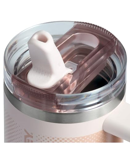 STANLEY Quencher ProTour Flipstraw Tumbler, 14 oz, Rose Quartz - Fade | Built-In Straw & Handle | Cupholder Compatible for Travel | Leakproof Insulated Stainless Steel Cup | BPA-Free - color: Rose Quartz Fade, size: 14 Ounces