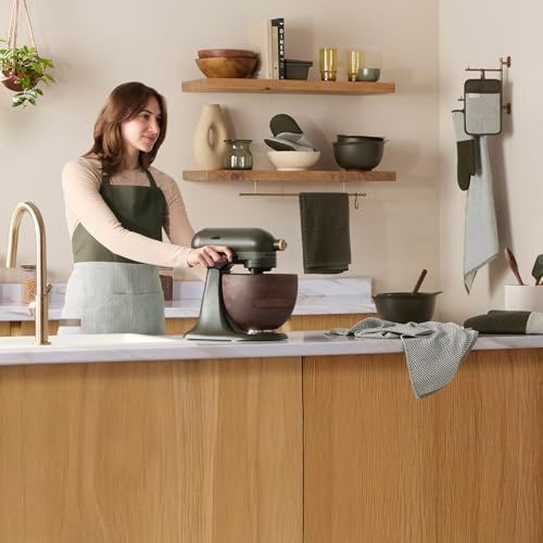 KITCHENAID® Evergreen Design Series Herringbone Ribbed Soft Silicone Pot Holders 2-Pack Set, Heat Resistant up to 500°F, Flexible & Waterproof, Deep Forest Green, 7"x10"
