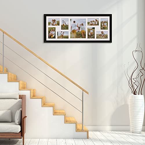 WIFTREY 2 Pack 4x6 Picture Frames Collage with 9 Openings, Display Eight 4 x 6 Pictures and One 8x10 Photos for Wall Mounting, Black - color: Black, size: 9 Openings - 2 Pack