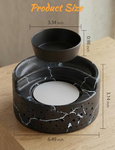 Wax Warmer Wax Melt Warmer for Scented Wax, 4-in-1 Ceramic Electric Candle Wax Melter Burner Fragrance,PTC Heating with 7 Colors LED Changing Light for Scented Wax Melts/Tarts/Fragrance Cubes