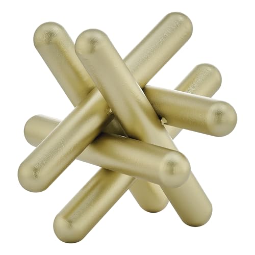 Danya B. Large Abstract Gold Finish Textured Metal Geometric Sculpture