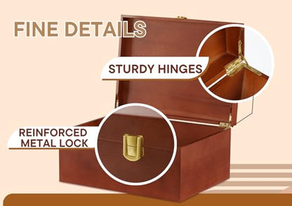 InnoBeta Personalized Keepsake Box, Wooden Storage Boxes, Large Keepsake Boxes with Lid for Memory Treasure, Initial V - color: Initial V
