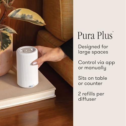 Capri Blue Pura Plus Smart Home Fragrance Diffuser Kit - Includes 1 Tabletop Pura Diffuser and 2 Volcano Refills - Notes of Tropical Fruits & Sugared Citrus