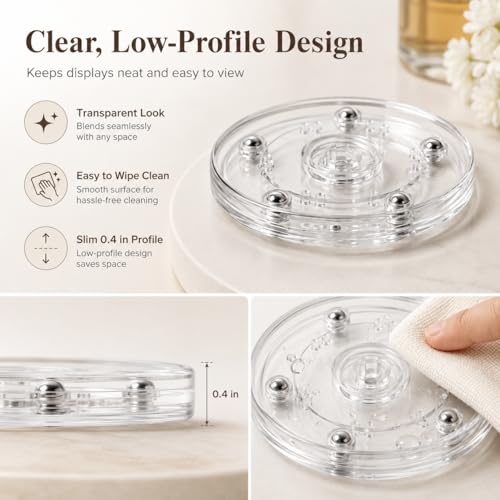 6 Pack 4 inch Small Lazy Susan, Lazy Susan Turntable Organizer Acrylic Cookie Turntable for Kitchen Spice Rack Table Cake Kitchen Pantry Decorating - size: 4 Inch