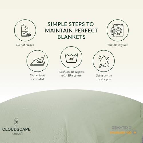 CSL 100% Cotton Throw Blanket, Breathable Summer Blankets, 50"x70", Seafoam - color: 02. Sea Foam, size: Throw (50" x 70")