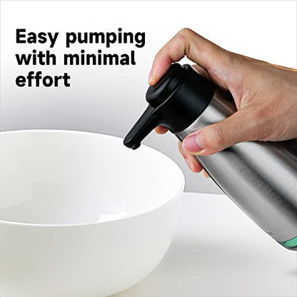 AIKE 15oz Liquid Soap Dispenser for Dish and Hand Soap Stainless Finish | Easy Push Durable Pump, No-Slip Base with Clear Liquid Window, Easy Refill Wide Opening, for Kitchen Sink and Bathroom - color: Brushed