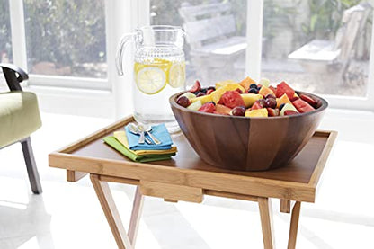 Lipper International Acacia Round Flair Bowl - size: Large