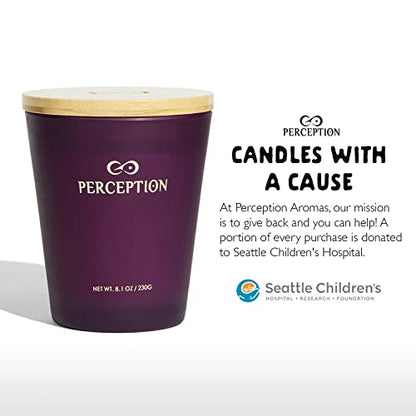 PERCEPTION AROMAS Luxury Scented Candle | Lavender Vanilla | Hand Poured Soy Wax Candle with Gift Box | Elegant Fragrances | 50 Hour Burn Time (8.1 oz) - color: Lavender Vanilla