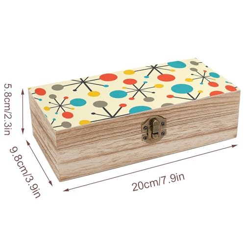 Retro Mid Century Wooden Keepsake Box Wood Memory Box with A Hinged Lid Wooden Storage Boxes Wood Gift Boxes for Picture Letter Time Capsule Keep Memories 8 * 3.7 * 2.3in